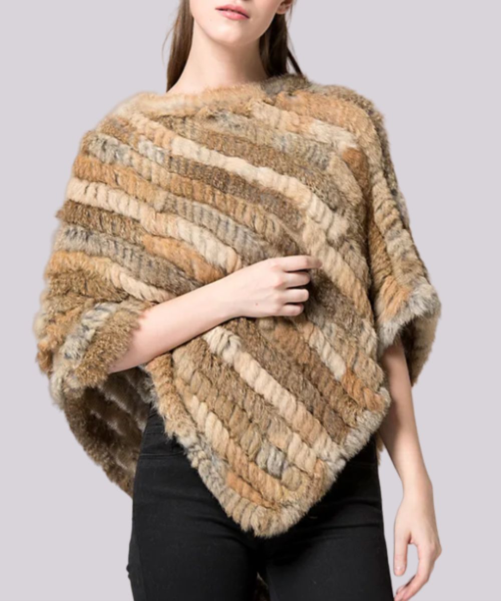 Poncho Avec Fausse Fourrure - Planète Poncho