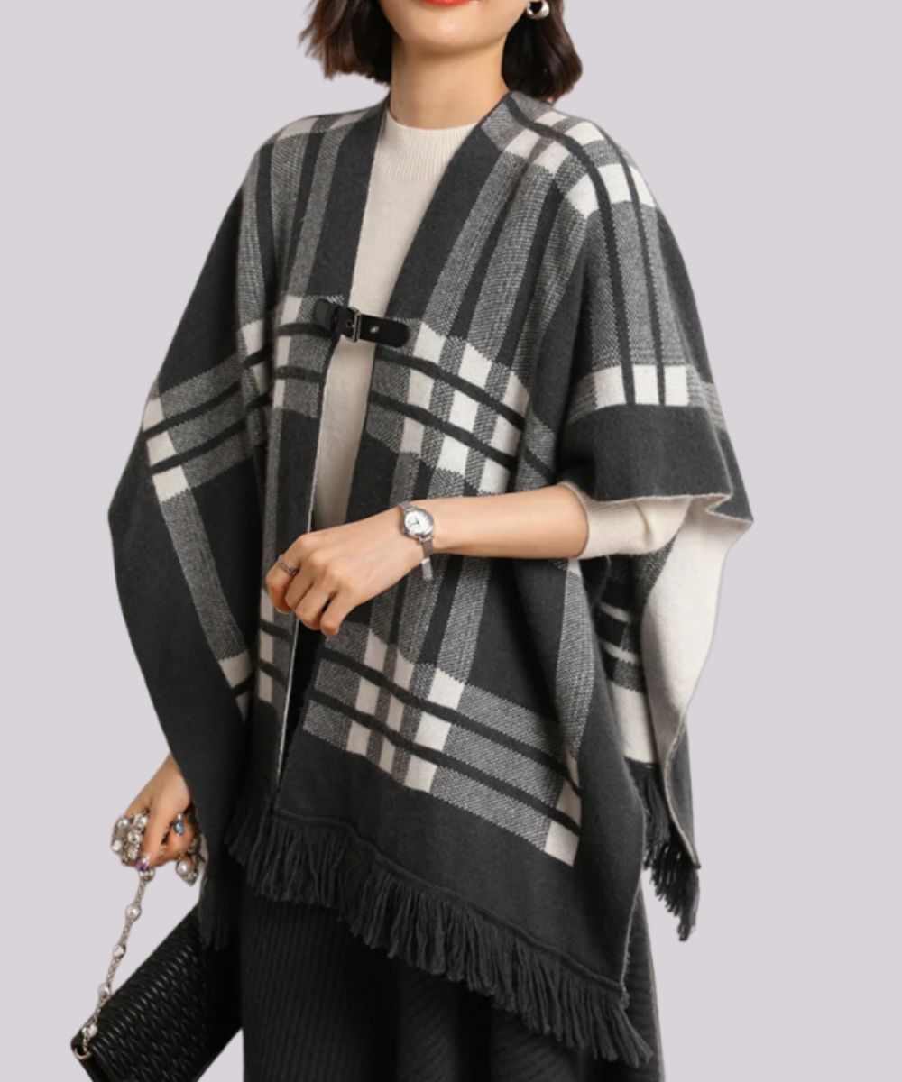 Poncho Cachemire Gris - Planète Poncho