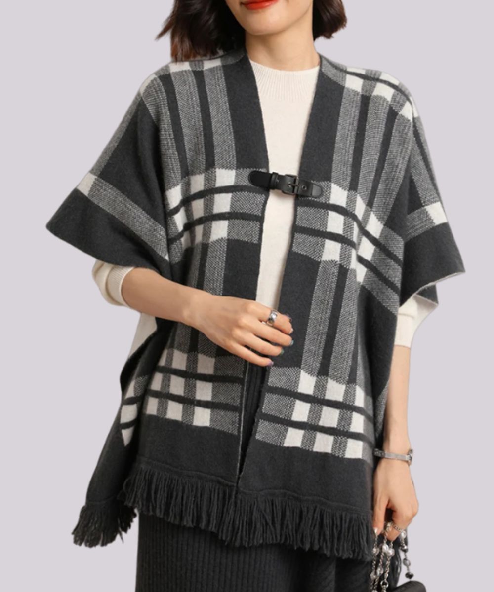 Poncho Cachemire Gris - Planète Poncho
