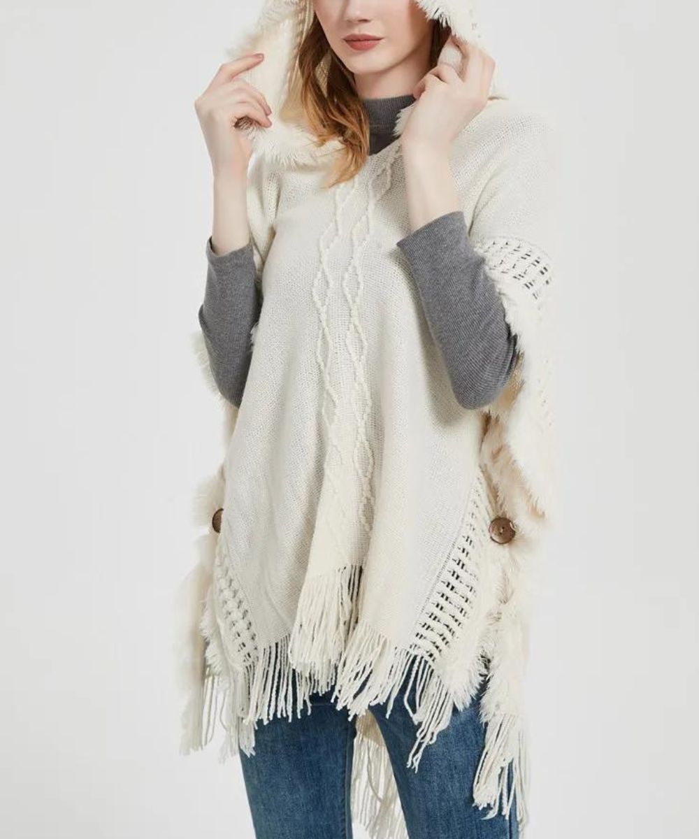 Poncho Laine Femme Avec Capuche - Planète Poncho