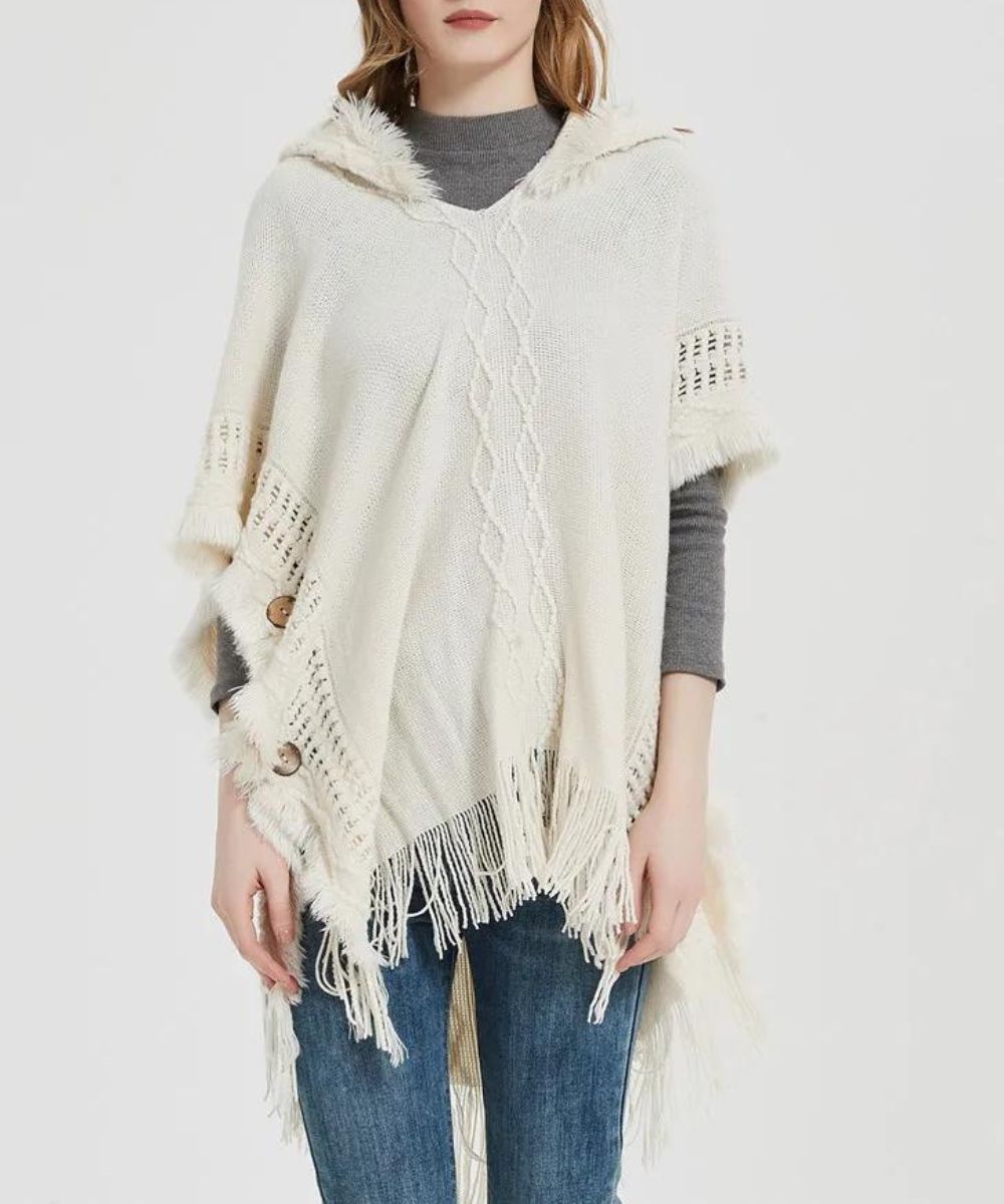 Poncho Laine Femme Avec Capuche - Planète Poncho