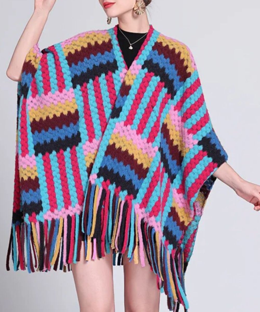 Poncho Multicolore Femme - Planète Poncho