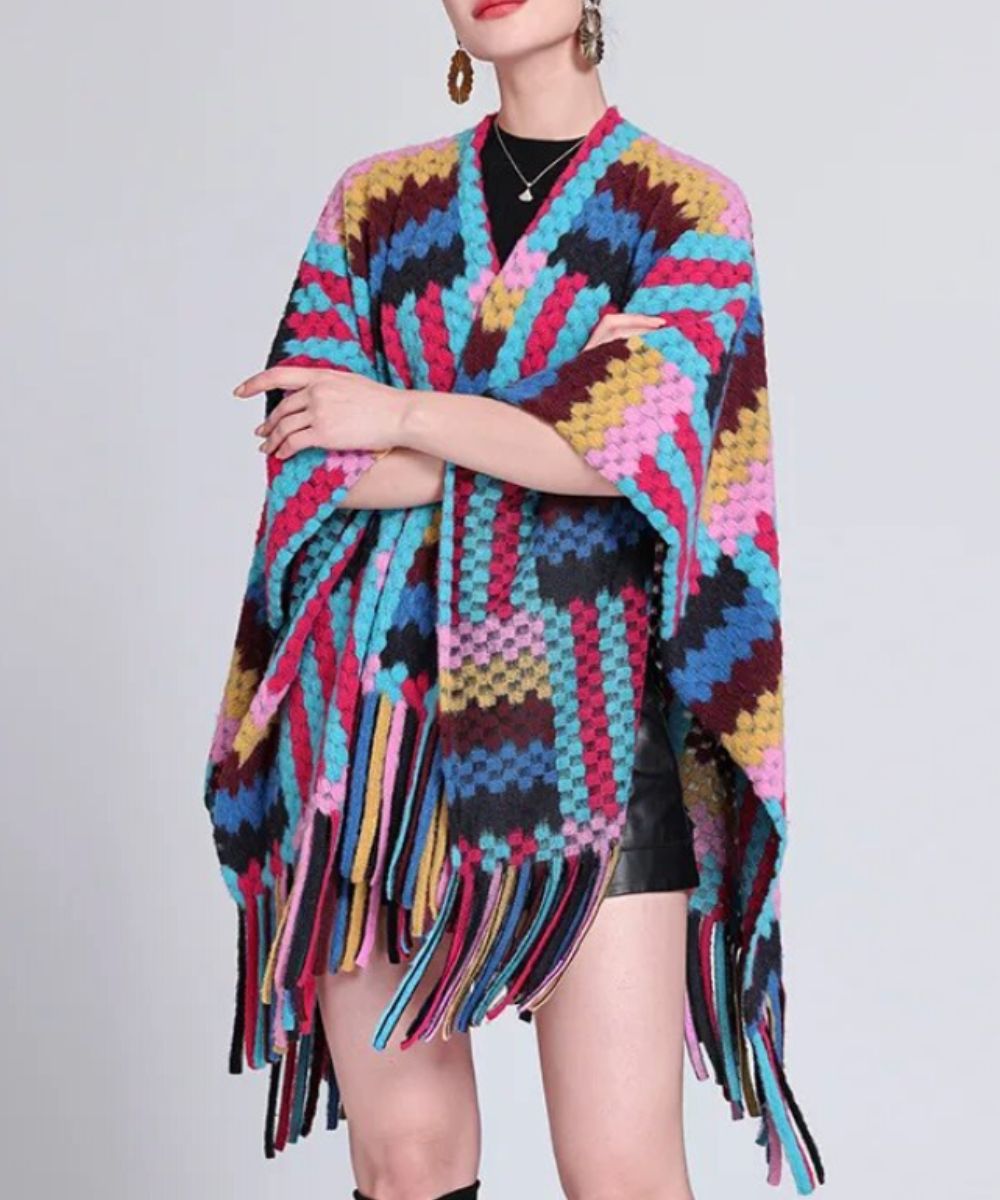 Poncho Multicolore Femme - Planète Poncho