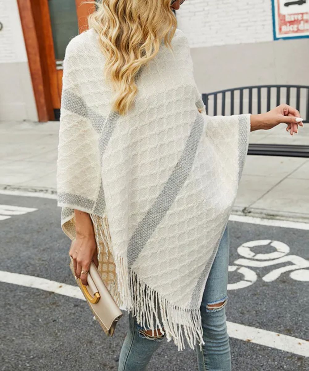 Poncho Blanc Femme - Planète Poncho