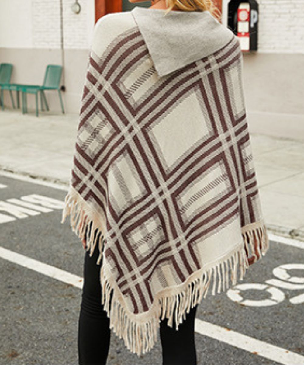 Poncho Carreaux Femme - Planète Poncho