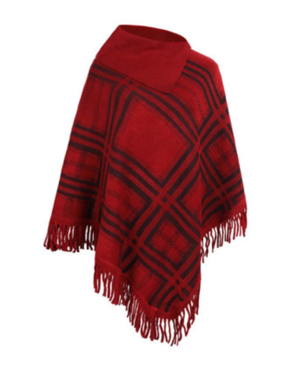 Poncho Carreaux Femme - Planète Poncho