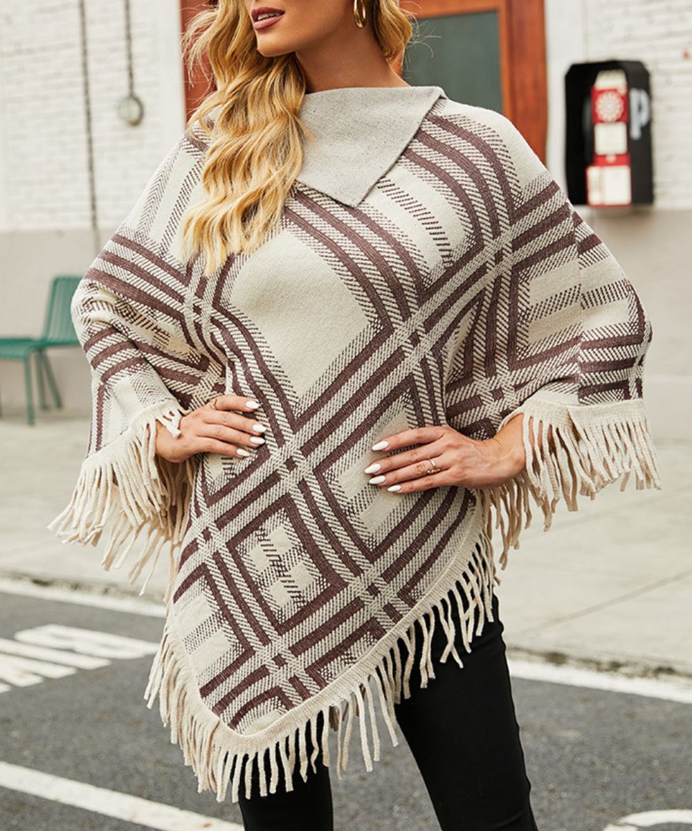 Poncho Carreaux Femme - Planète Poncho