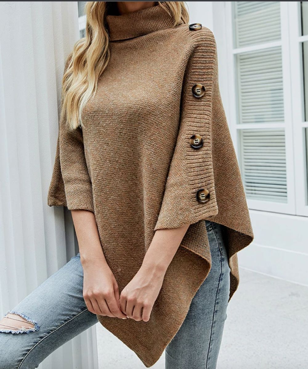 Poncho Col Roulé Femme - Planète Poncho