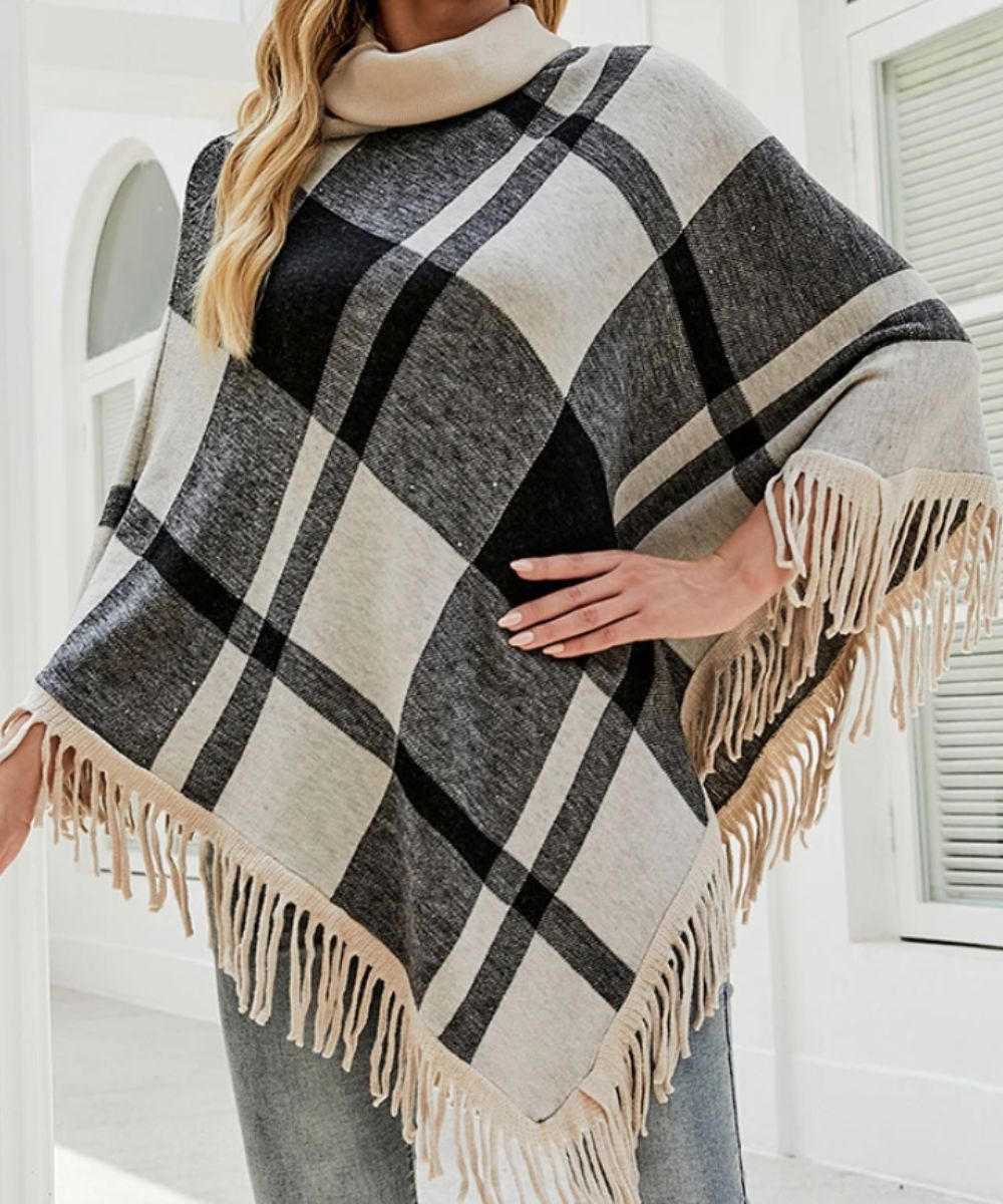 Poncho Femme Avec Col Roulé - Planète Poncho