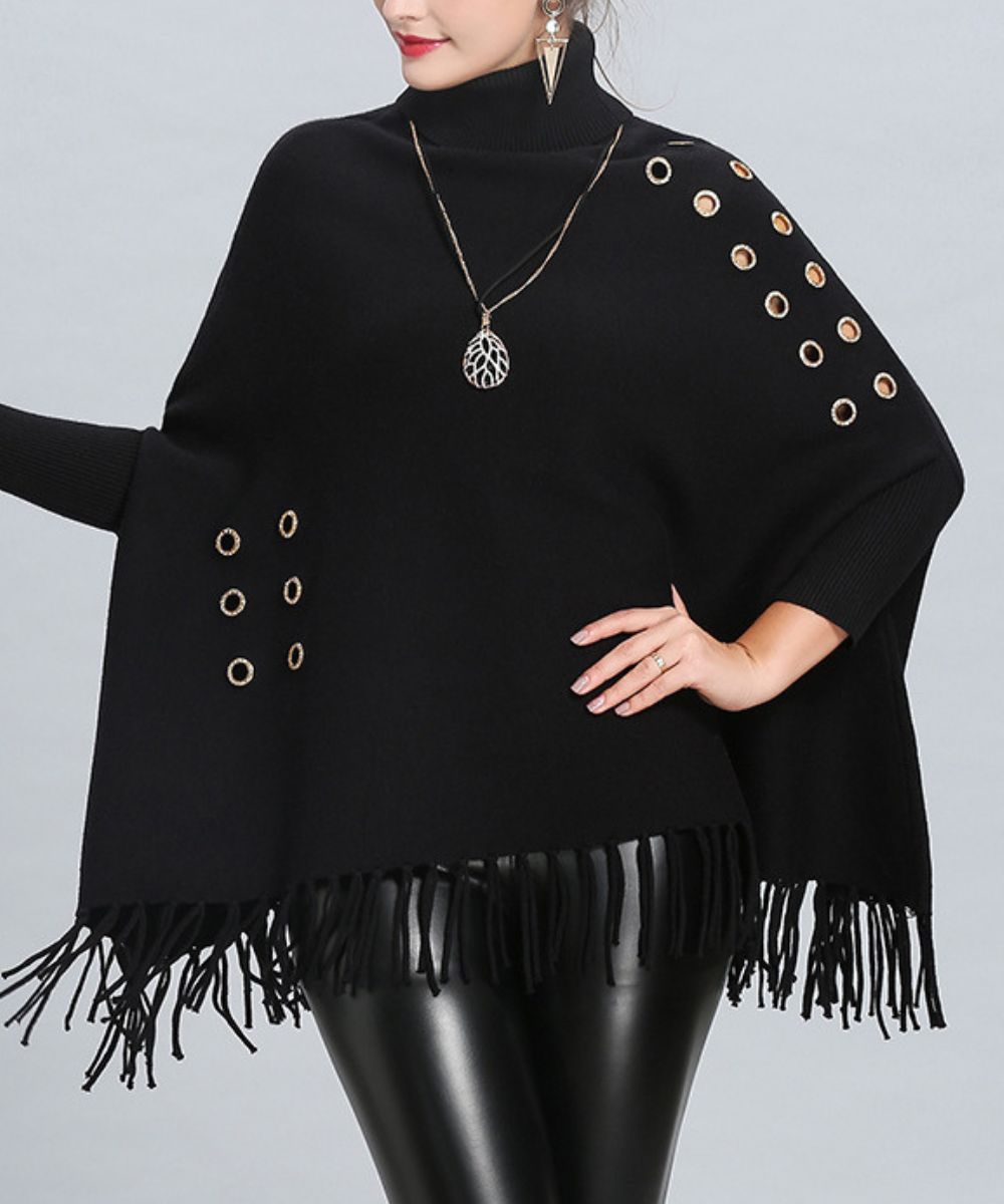 Poncho Femme Noir
