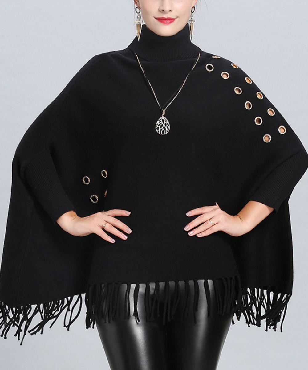 Poncho Femme Noir