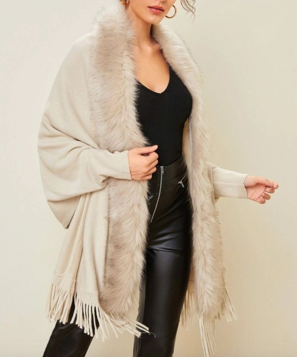 Poncho Femme Ouvert Devant