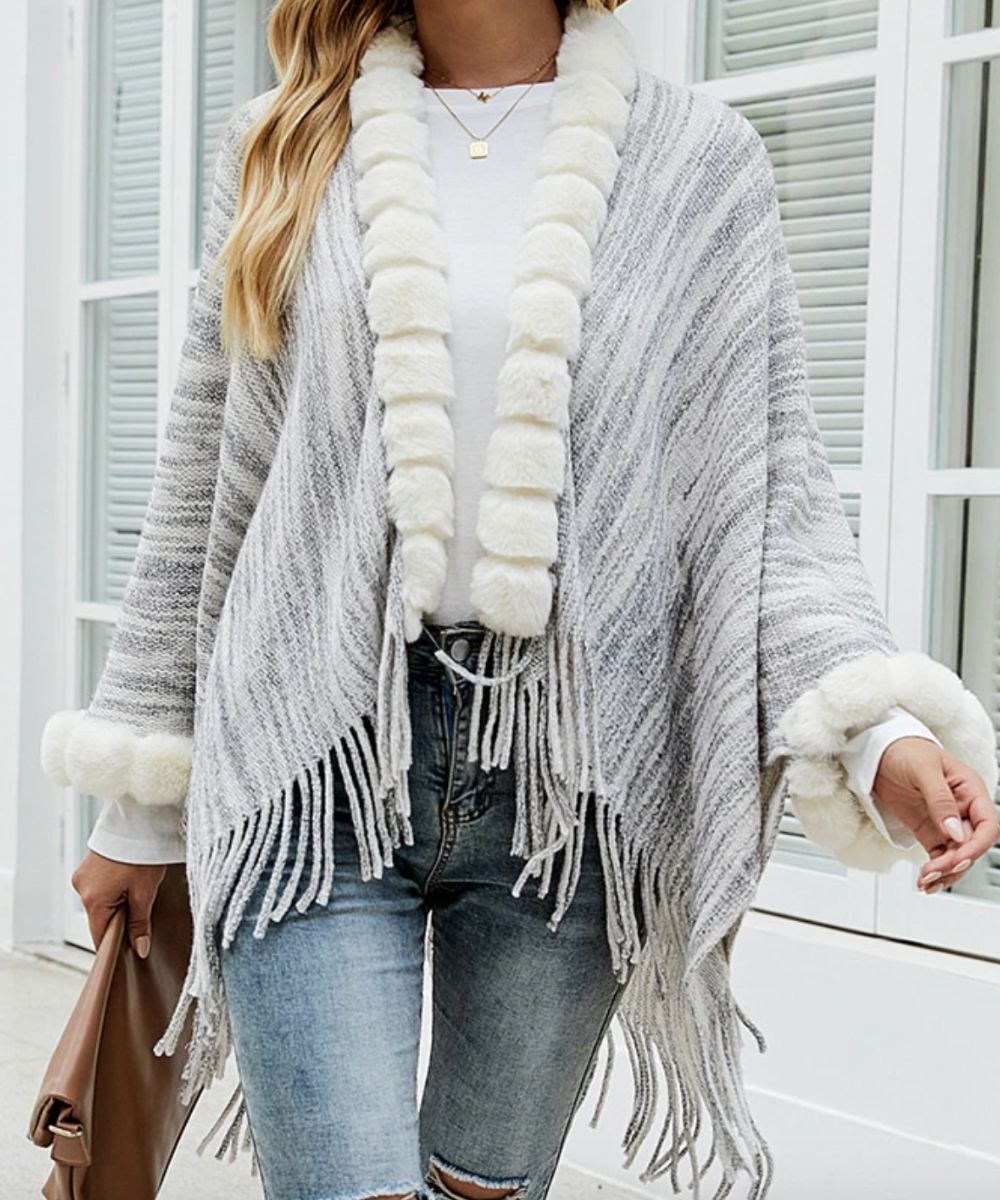 Poncho Manches Longues Femme - Planète Poncho