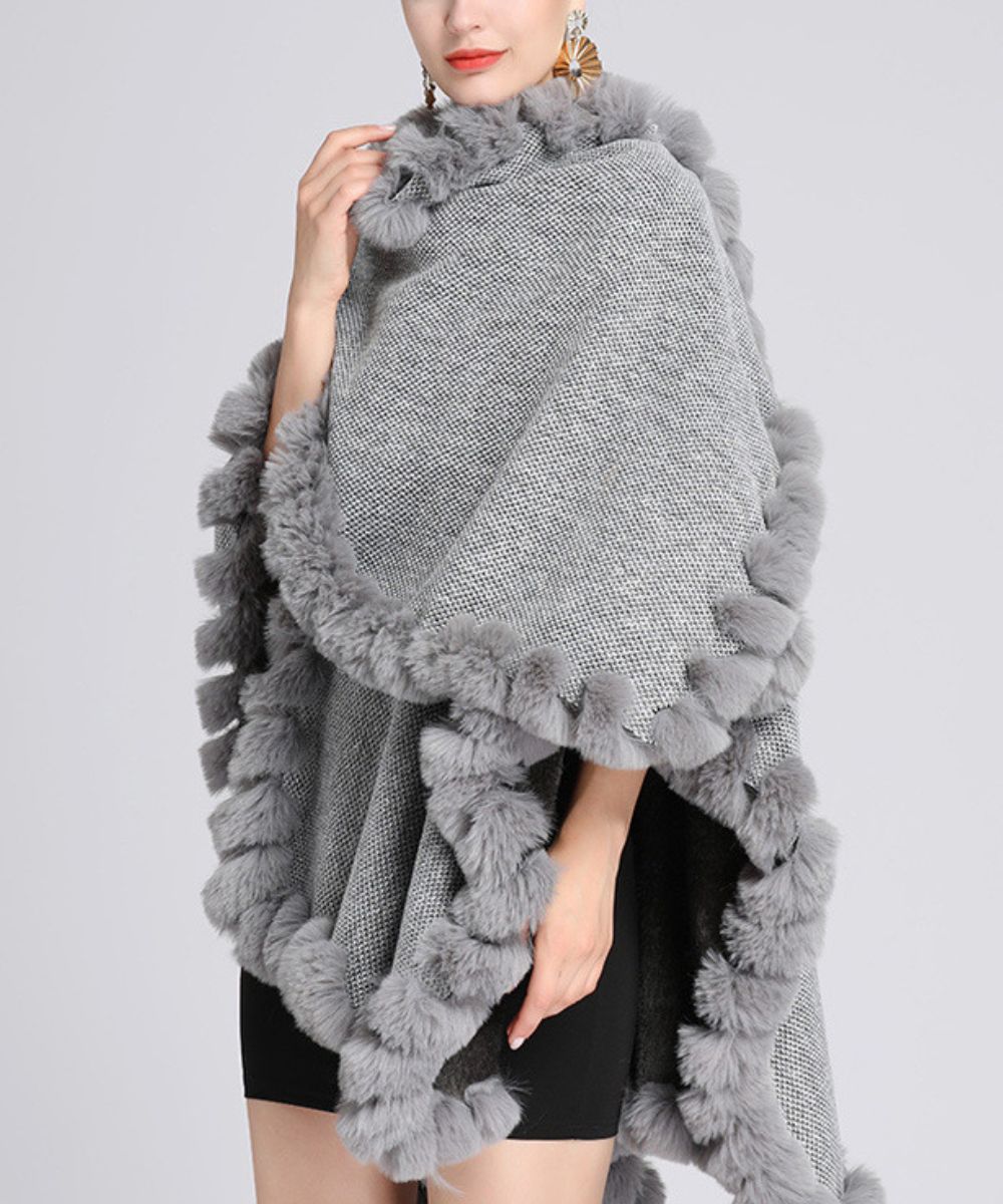 Poncho Polaire Gris - Planète Poncho