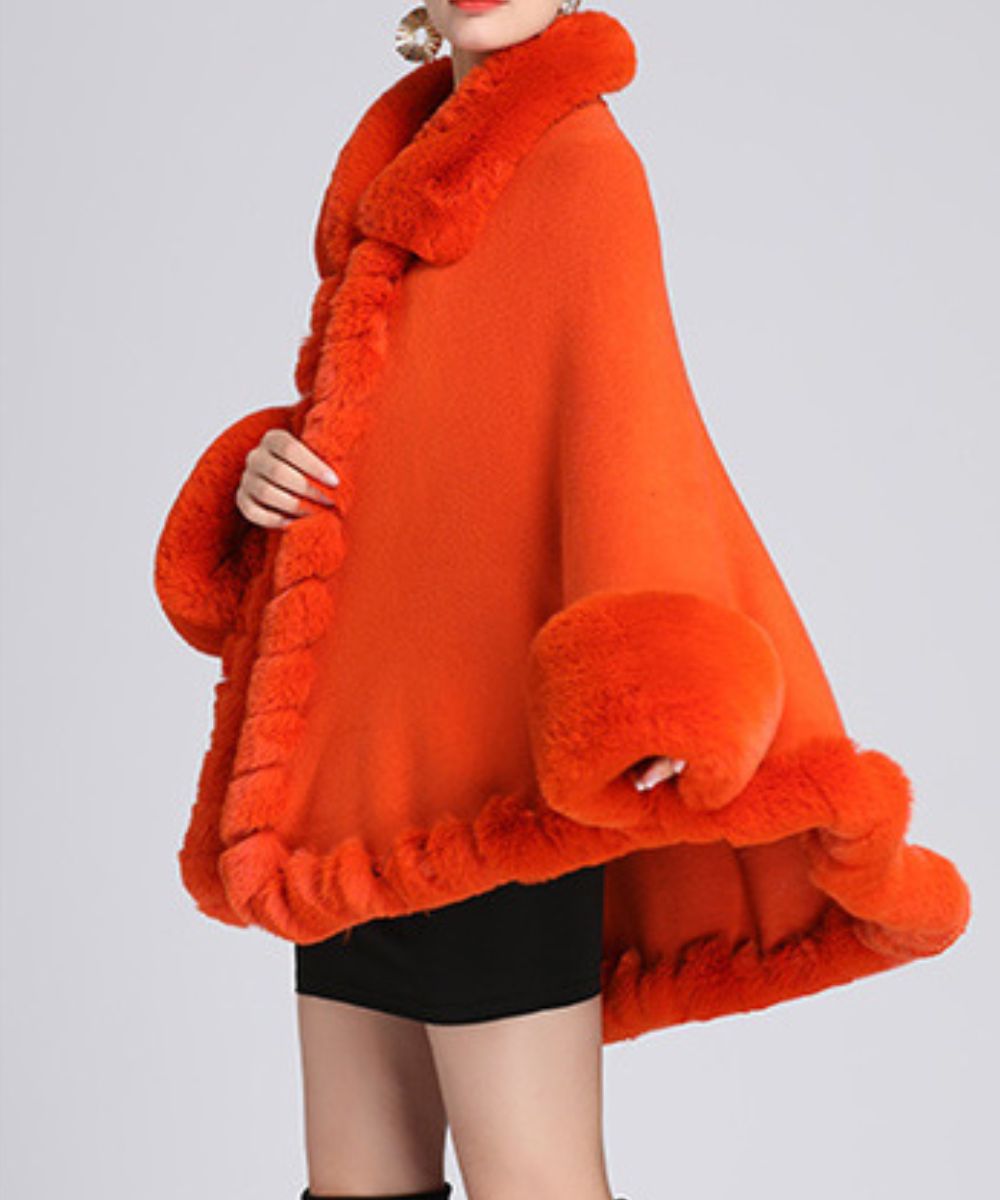 Poncho Polaire Orange - Planète Poncho