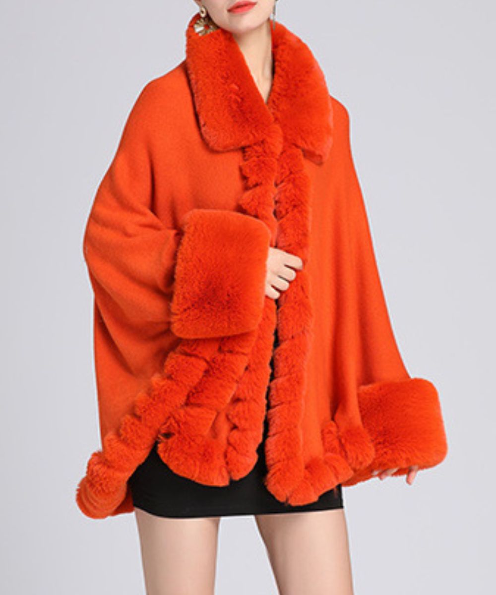 Poncho Polaire Orange - Planète Poncho