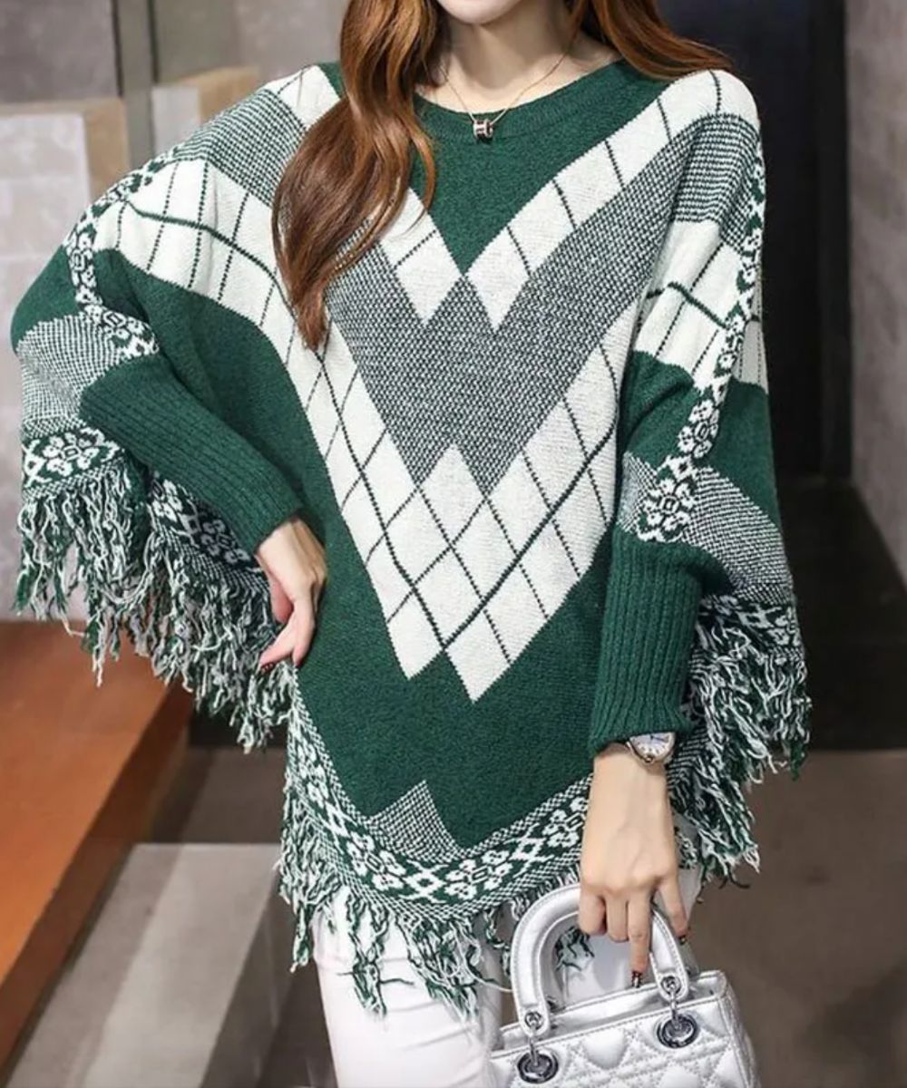 Poncho Vert Femme - Planète Poncho