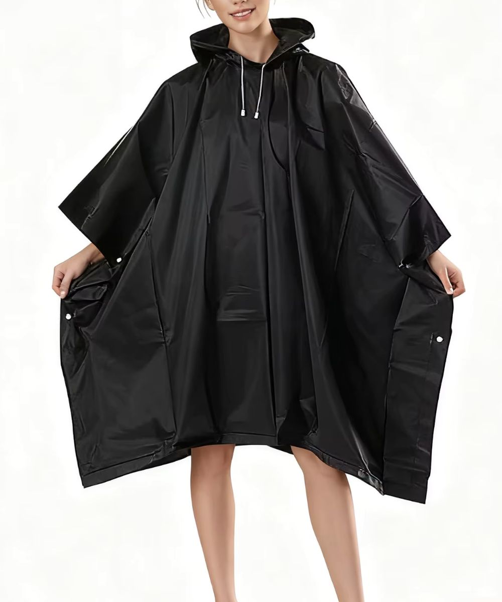 Poncho Pluie Noir Mixte