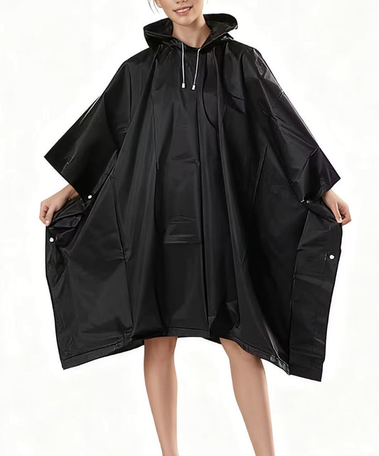 Poncho de pluie noir mixte avec capuche de la marque Planète Poncho
