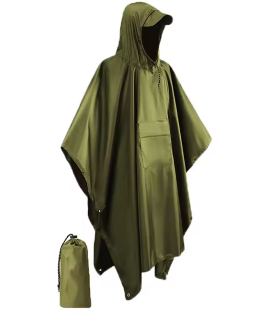 Poncho Pluie Vert Mixte
