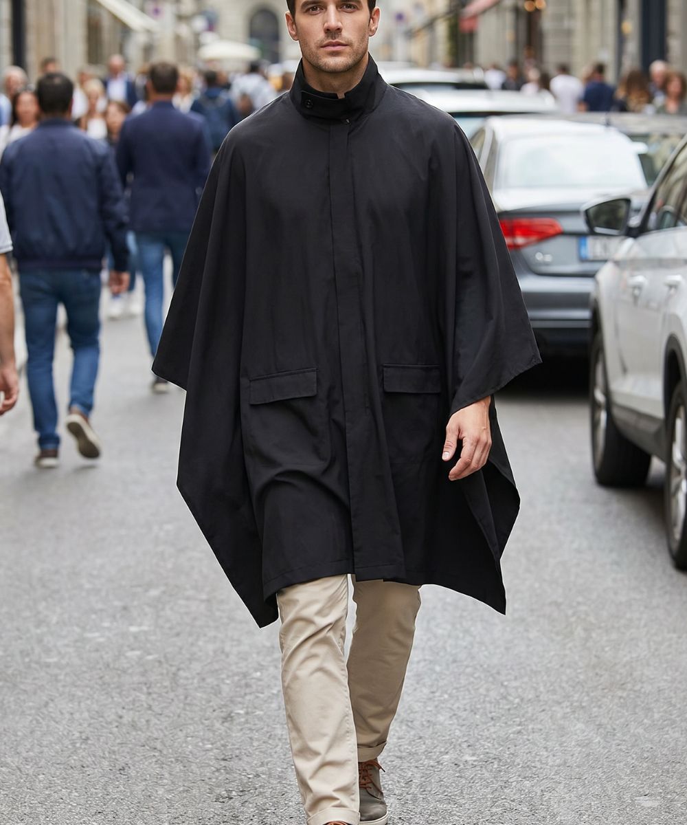 Poncho Homme Été Noir - Planète Poncho