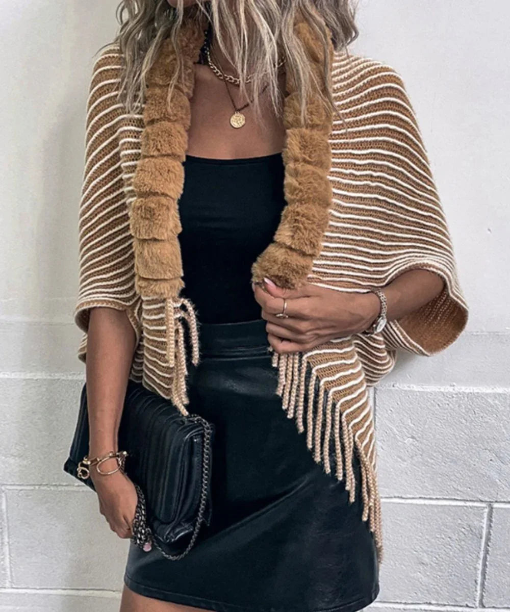 OPLERT Écharpe Poncho Femme Tricoté - Châle Chaud Élégant Cardigan Printemps Automne Hiver